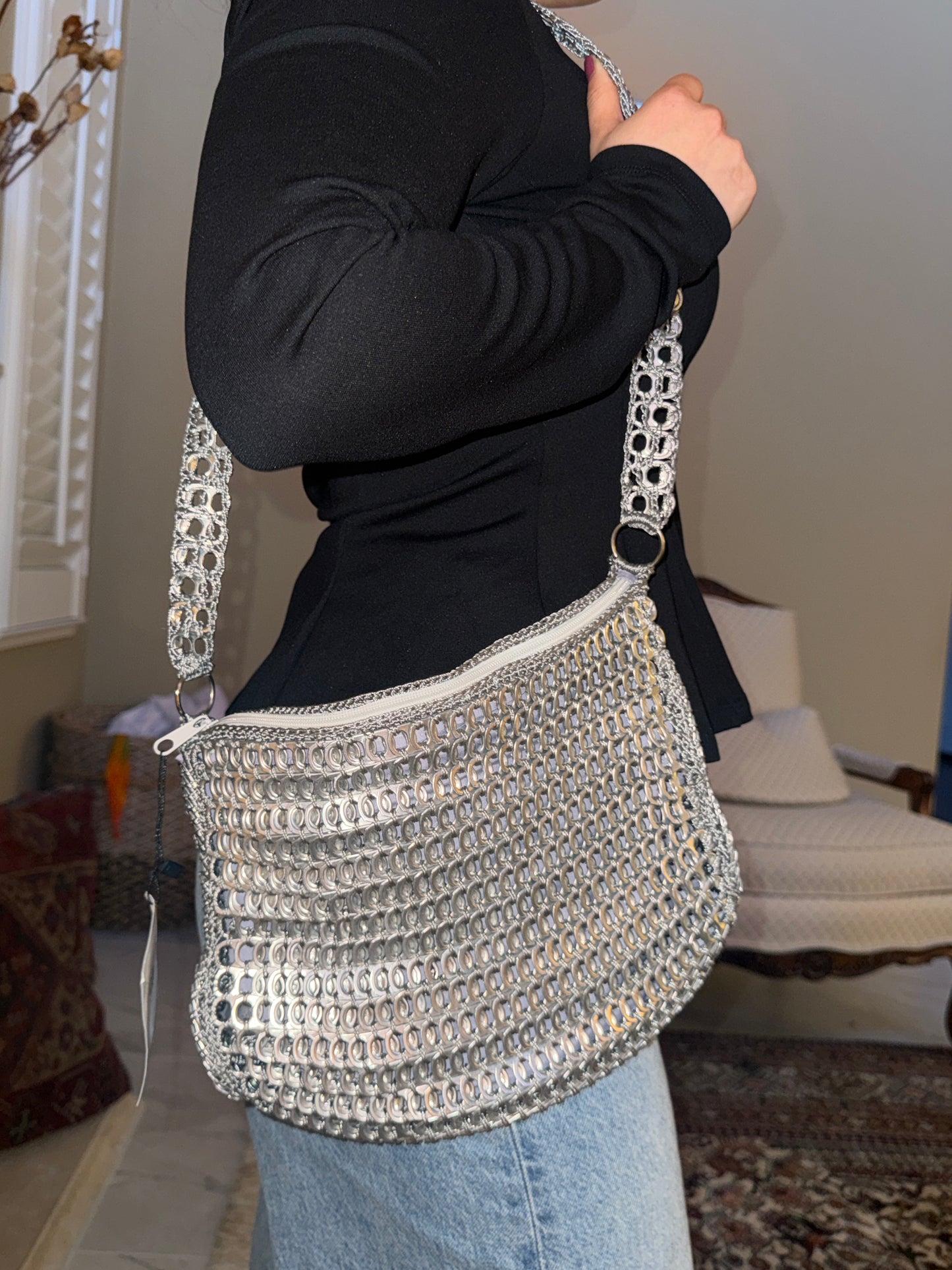 Large Soda Can Tab Shoulder Bag with Soda Can Bottom